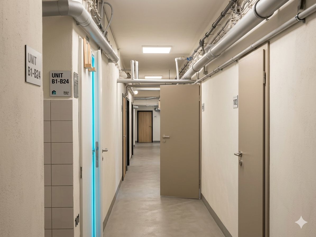 Chodba v skladovej sekcii